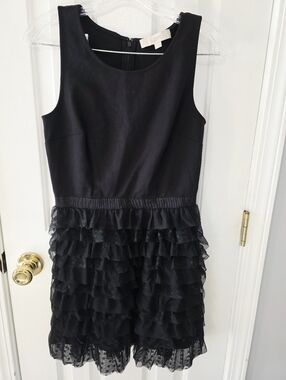 LOFT Black Ruffle Tulle Girls Dress